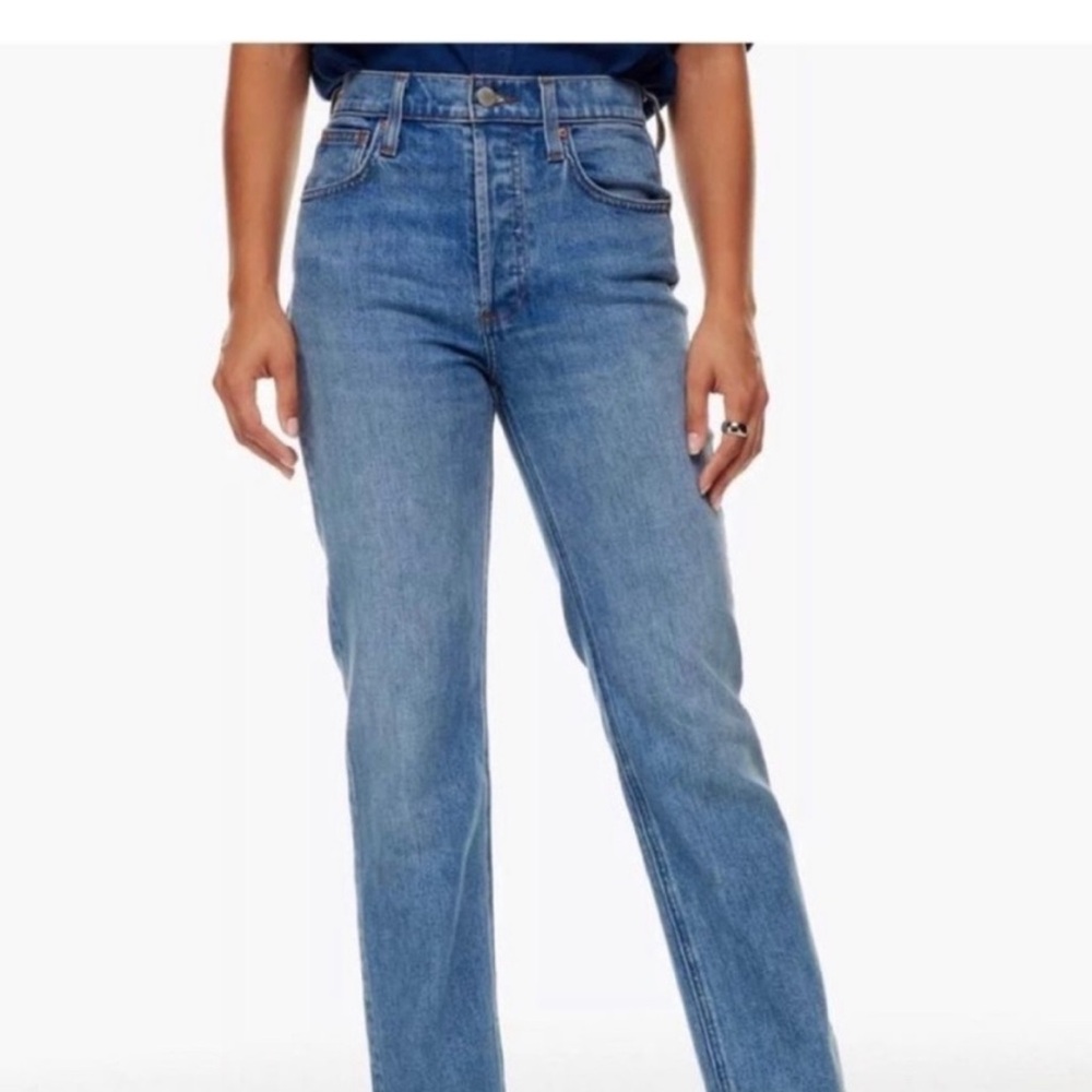 Denim forum arlo high rise straight in size 31 blue